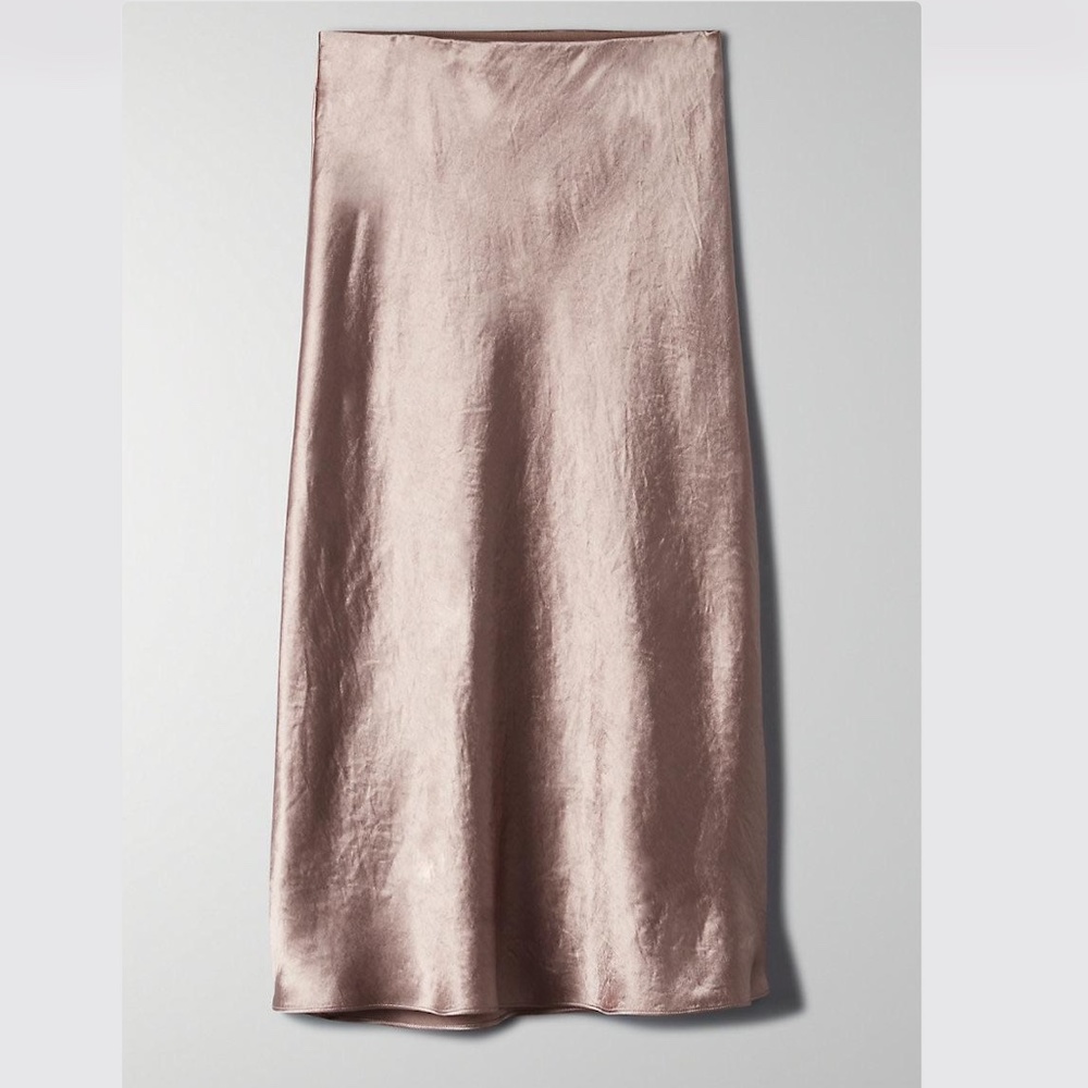 Aritzia Pink Silk Skirt